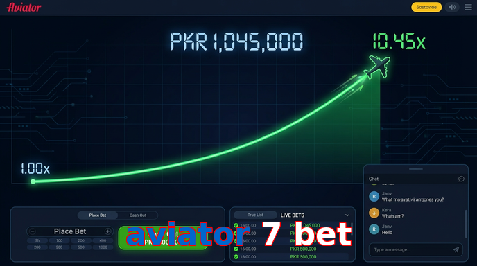 Main screen of Aviator 7 Bet aviator page for PK players